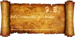 Háromszéki Buda névjegykártya